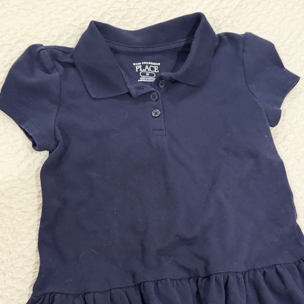 The Children's Place Navy Blue Polo Dress toddler girls 5t EUC